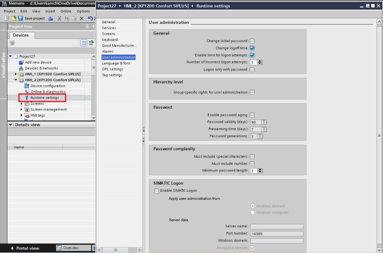 img/wincc hmi user administration/Adjusting the Runtime settings for user administration.webp
